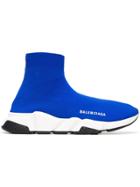 Balenciaga Blue And White Speed Sock Sneakers