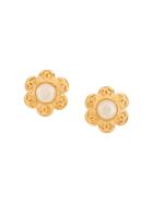 Chanel Vintage Chanel Vintage Cc Logos Imitation Pearl Earrings - Gold