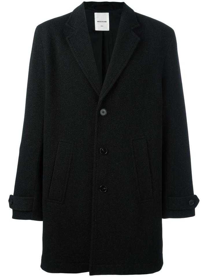 Wood Wood 'jonathan' Coat, Men's, Size: Small, Black, Polyamide/polyester/wool