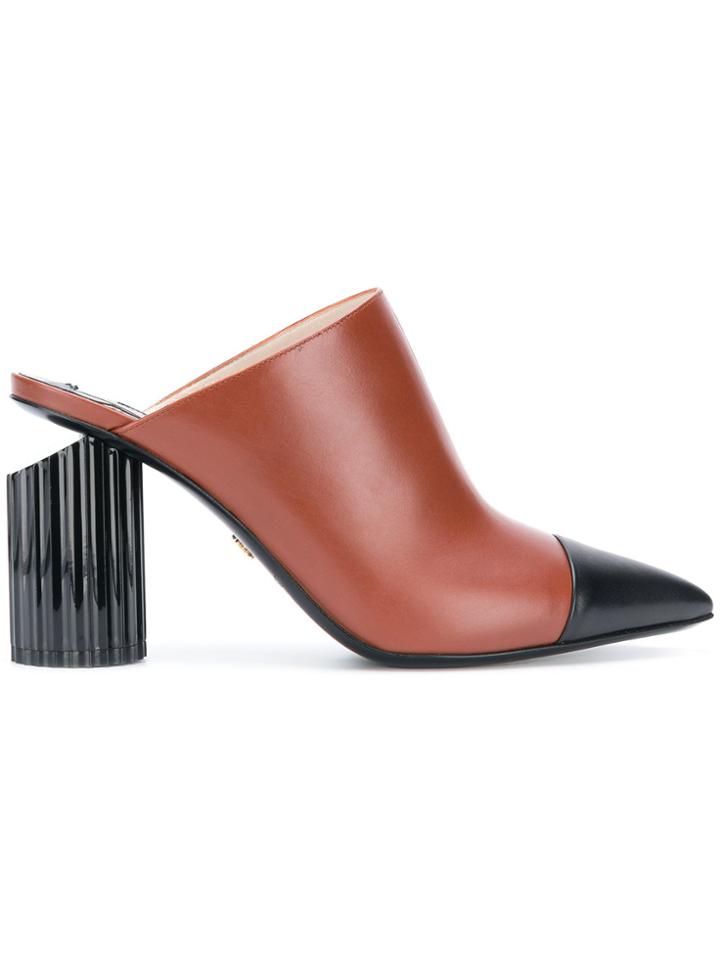 Roberto Cavalli Chunky Heel Mules - Brown