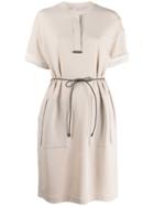 Peserico Short-sleeved Midi Dress - Neutrals