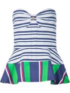 Tanya Taylor Striped Strapless Top