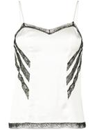 Pinko Contrast Lace Top - White