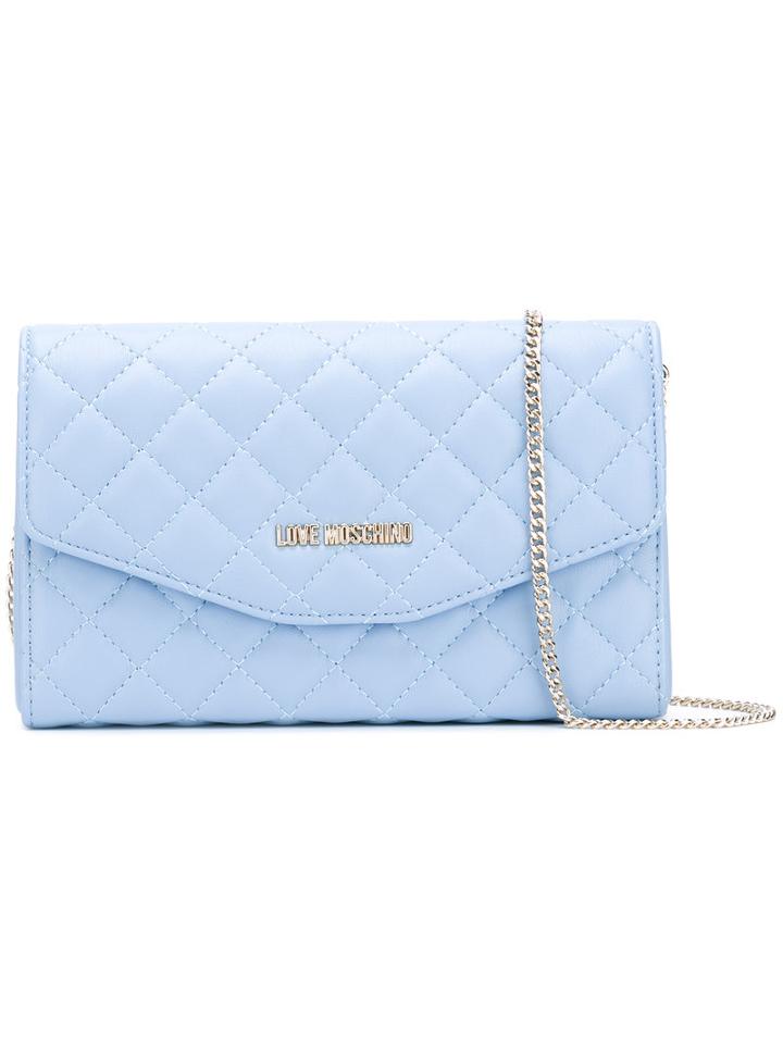 Love Moschino - Quilted Shoulder Bag - Women - Polyurethane - One Size, Women's, Blue, Polyurethane
