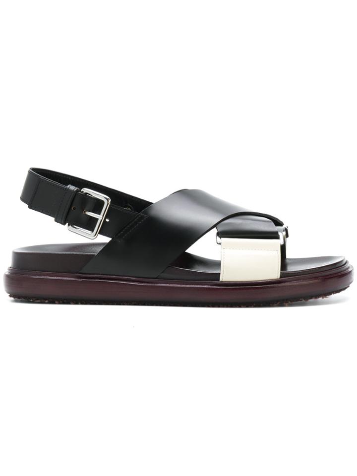 Marni Criss-cross Fussbett Sandals - Black