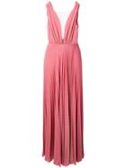Elisabetta Franchi Sparkle Pleated Gown - Pink