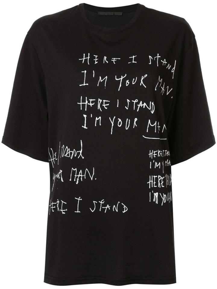 Haider Ackermann Oversized Slogan Print T-shirt - Black
