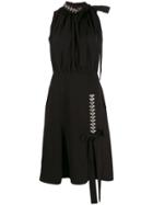 Prada Embellished Detail Midi Dress - Black