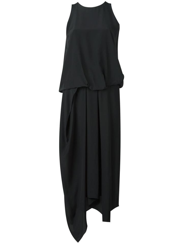 Chalayan Tuck Drape Dress - Black