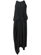 Chalayan Tuck Drape Dress - Black