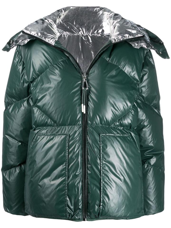 Sandro Paris Reversible Puffer Jacket - Green