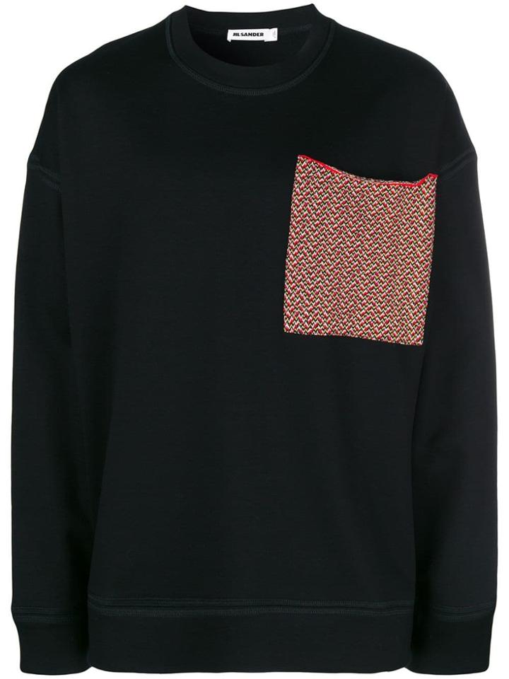 Jil Sander Oversized Chest Pocket Sweatshirt - Black