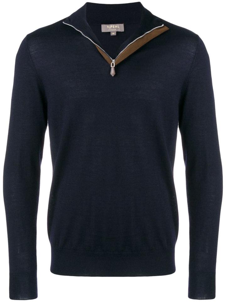 N.peal The Regent Half-zip Jumper - Blue