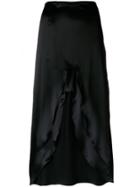 Marques'almeida Slit Detail Crepe Skirt - Black