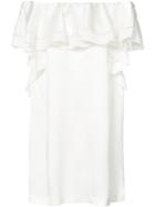 Rachel Zoe Ruffled Off The Shoulder Dress, Women's, Size: 2, White, Polyester/acetate/viscose