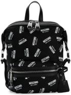 Moschino Logo Printed Backpack - Black