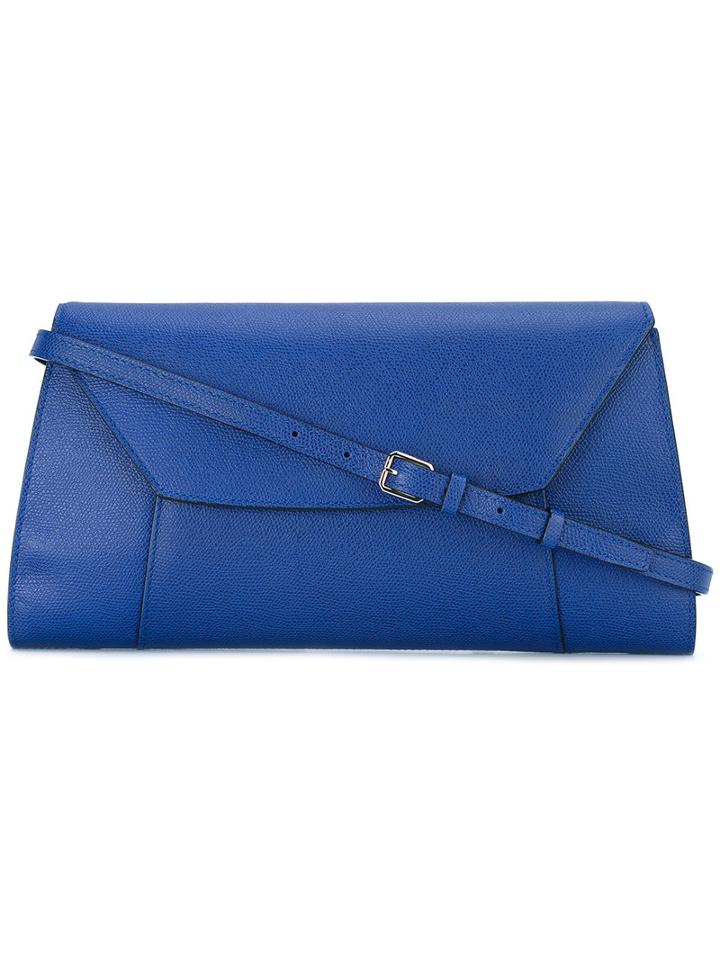Valextra - Horizontal Envelope Clutch - Women - Calf Leather - One Size, Blue, Calf Leather