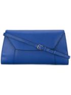 Valextra - Horizontal Envelope Clutch - Women - Calf Leather - One Size, Blue, Calf Leather