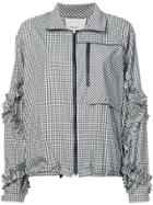 3.1 Phillip Lim Ruffled Gingham Track Jacket - Black