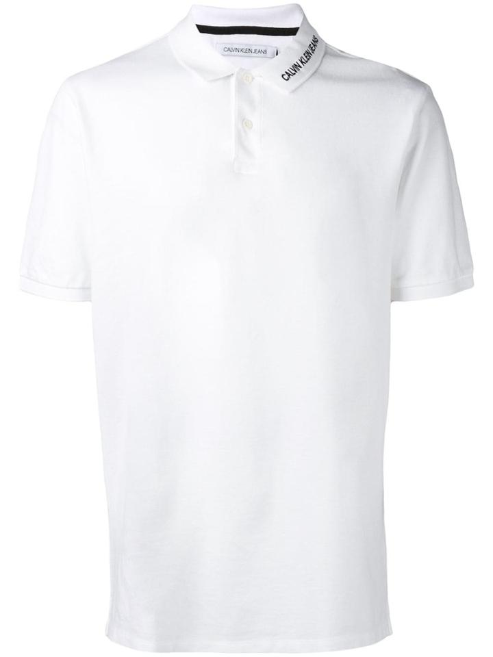 Calvin Klein Jeans Embroidered Polo Shirt - White