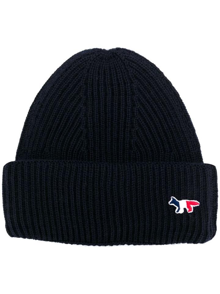 Maison Kitsuné Embroidered Logo Beanie - Blue