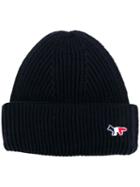 Maison Kitsuné Embroidered Logo Beanie - Blue