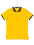Moncler Kids Colour Block Polo Shirt, Boy's, Size: 14 Yrs, Yellow/orange