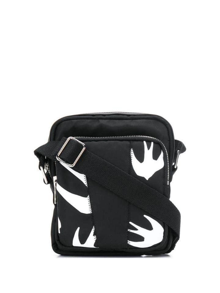 Mcq Alexander Mcqueen Swallow Print Messenger Bag - Black