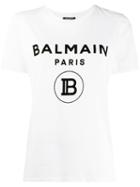 Balmain Stamped Logo T-shirt - White