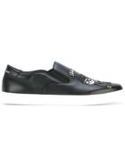 Dolce & Gabbana London Designers Patch Slip-on Sneakers - Black