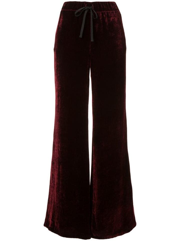 Unravel Project Velvet Wide Leg Trousers - Red