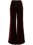 Unravel Project Velvet Wide Leg Trousers - Red