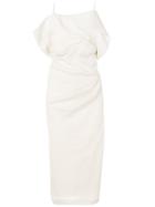 Jacquemus Draped Off The Shoulder Midi Dress - Nude & Neutrals