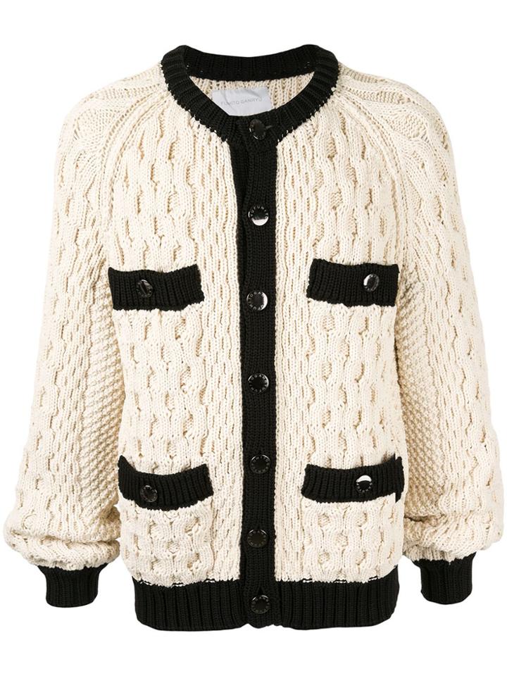 Fumito Ganryu Chunky Knit Cardigan - Neutrals