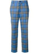 Barena Check Tailored Trousers - Blue