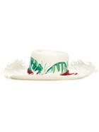 Sensi Studio Frayed Palmas Guayuro Beads Hat, Women's, Size: Medium, White, Cotton