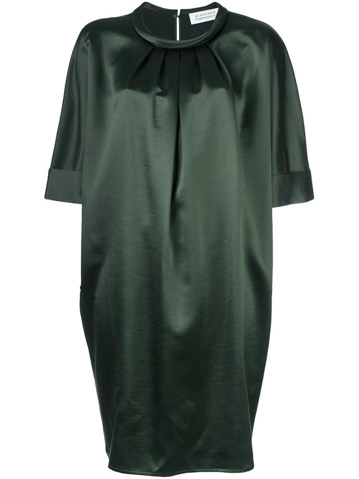 Gianluca Capannolo Pleated Neck Shift Dress