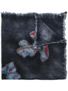 Avant Toi Abstract Print Knitted Scarf - Blue