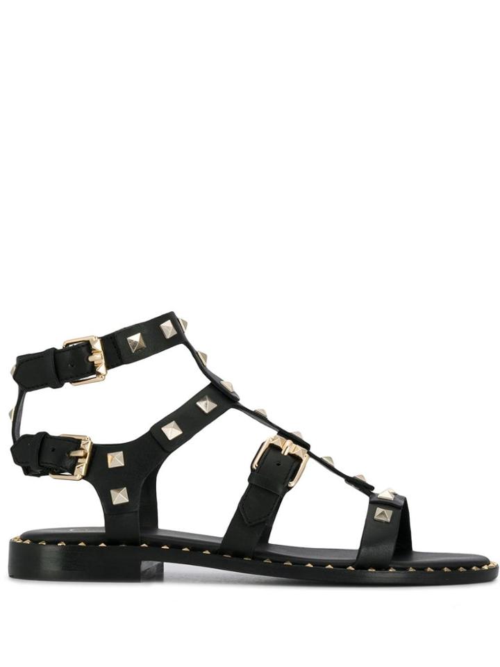 Ash Studded Caged Sandals - Black