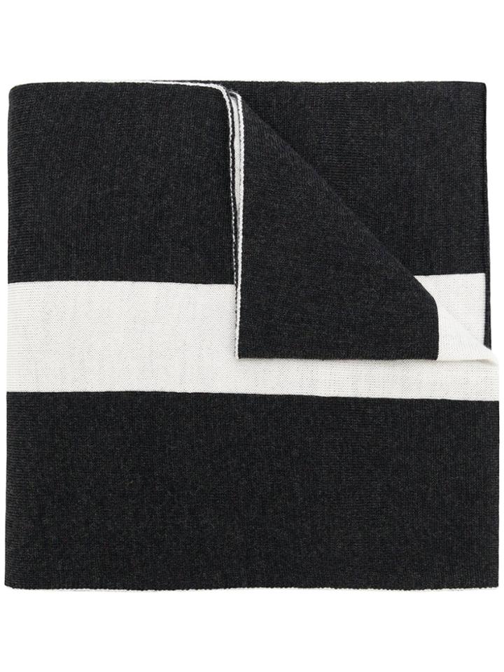 Maison Kitsuné Logo Intarsia Scarf - Black