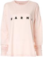 Marni Logo Print Long-sleeved T-shirt - Pink