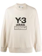 Y-3 Stack Logo Crew Neck Sweatshirt - Neutrals