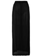 Ilaria Nistri Sheer Long Skirt, Women's, Size: 40, Black, Silk