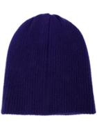 The Elder Statesman - Watchman Ribbed Cap - Women - Cashmere - One Size, Blue, Cashmere