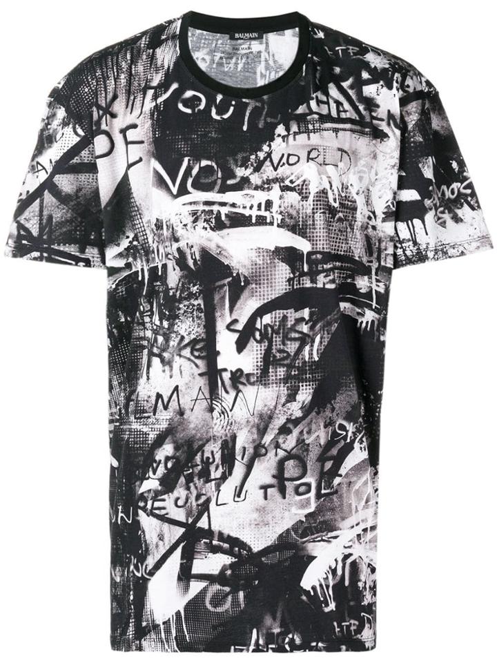 Balmain Spray Paint Style T-shirt - Black
