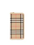 Burberry Vintage Check E-canvas And Leather Wallet - Neutrals