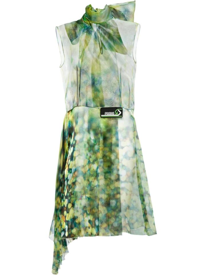 Prada Technical Organza Dress - Green