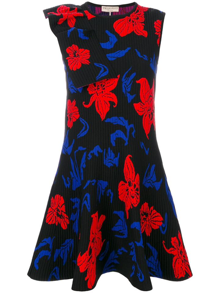 Emilio Pucci Rouche Knit Dress - Black