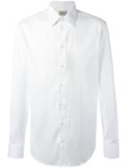 Armani Collezioni Plain Shirt, Men's, Size: 40, White, Cotton/elastolefin