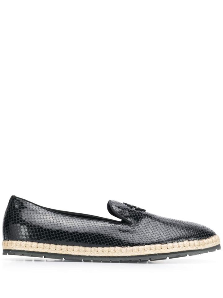 Roberto Cavalli Embossed Espadrilles - Black